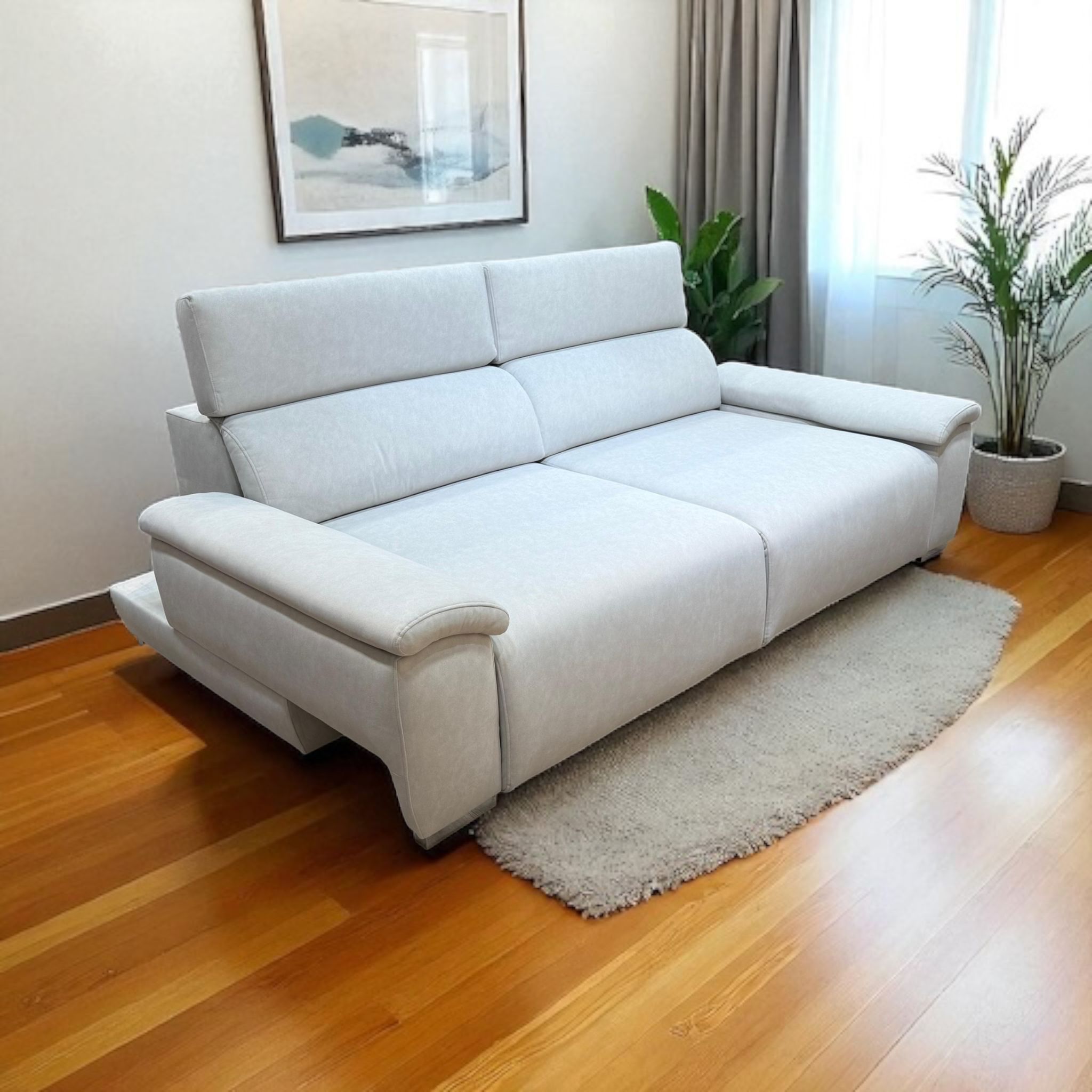 Sofá cama carro al suelo con cajones y brazos deslizantes - Imagen 3